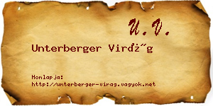 Unterberger Virág névjegykártya